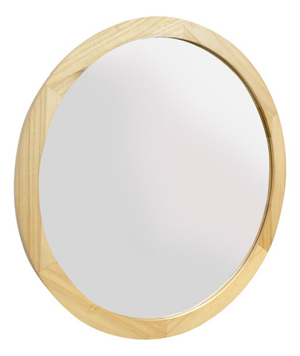 Espejo Redondo 80cm Marco De Madera ¡decoración Elegante! Natural