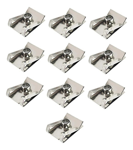 20 Clips Tipo U Con Rosca, De Acero Inoxidable