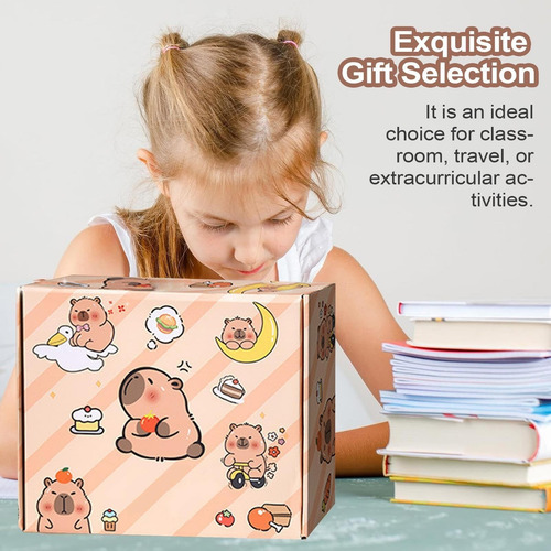Conjunto De Papelaria Fofo Capivara, Material Escolar Fofo