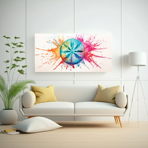 100x50cm Cuadro Exclusivo Sand Dollar En Colores Deslavados