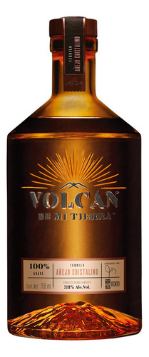 Pack De 4 Tequila Volcán De Mi Tierra Añejo Cristalino Lumin