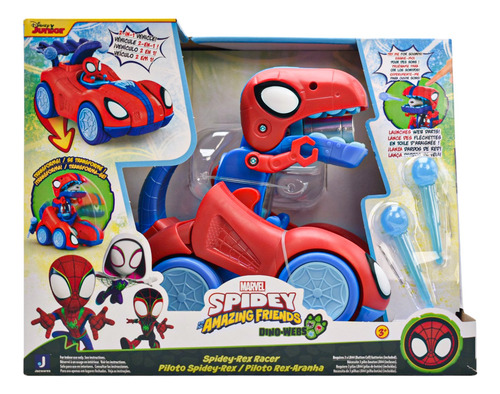Spidey Piloto Spidey-rex Vehìiculo 2 En 1 Dino Webs Hasbro