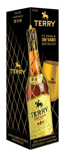 Brandy Terry Centenario 700ml + 1 Vaso Metalico