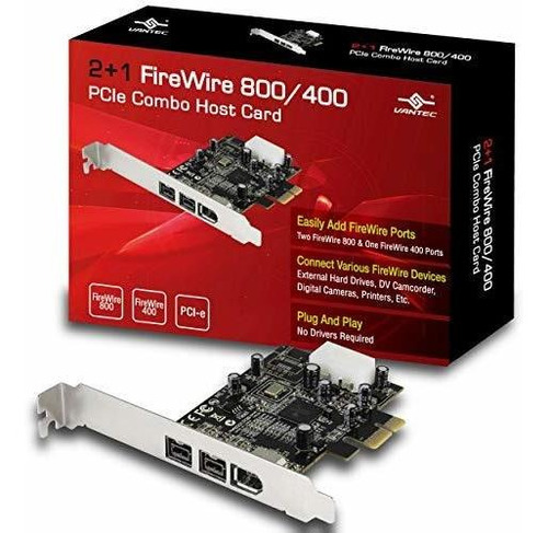Tarjeta Host Combinada Vantec 2+1 Firewire 800/400 Pcie (ugt
