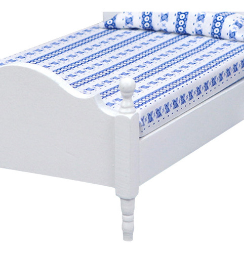 Cama En Miniatura A Escala 1/12, Muebles De Casa De