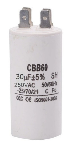 Capacitor De Trabajo 30uf 250vac 50/60hz Cbb60 Condensador