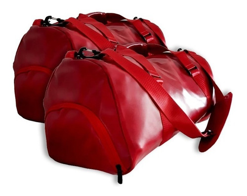 Mochila Deportiva Vinil Rojo Compartimiento Tenis (2 Pz)