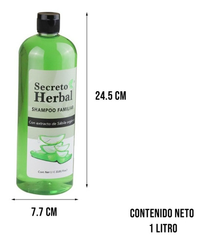 Imagen 5 de 10 de Shampoo Familiar Secreto Herbal Sabila Organica 900ml