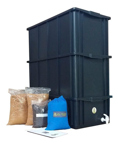 Kit Composteira Grande - Gg 61 Litros Promoção Completa