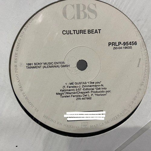 Culture Beat  I Like You / It's Too Late (muchobeat) 90s