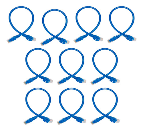 Patchcord Utp Cat6 30cm Azul P6003l 100%cobre Enson 10pzas