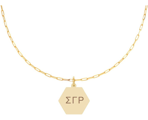 Sorority Shop Sigma Gamma Rho - Collar Sgr Chapado En Oro De