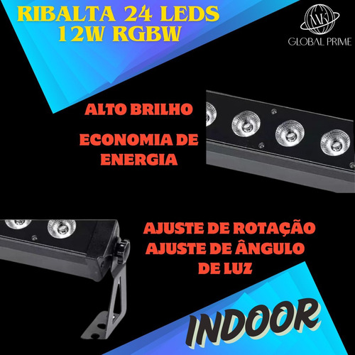Kit 5 Ribalta 24 Leds 12w Rgbw Pixel Dmx Indoor