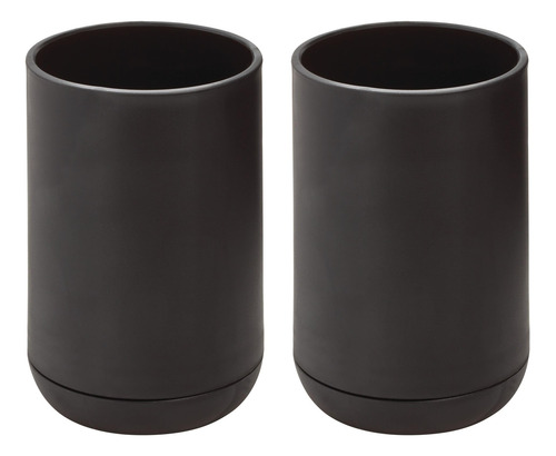 Juego De 2 Soportes Para Cepillos De Dientes Color Negro
