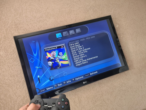 Playstation 2 Fat C/ Hd Configurado Lotado De Jogos Ps2 Fat Com Hd Cheio De Conteudo! Preto (Usado)