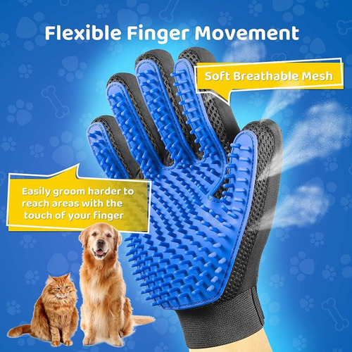 Upgrade Version Pet Grooming Glove - Gentle Deshedding Bru