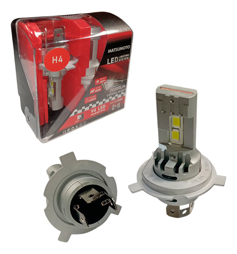 Set Ampolletas V4 H4 Microtecnologia Disipador Y Turbo
