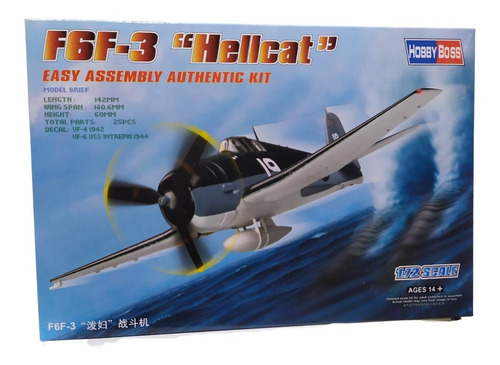 Maqueta Avion F6f3 Hellcat Escala 1/72 Hobbyboss 80256
