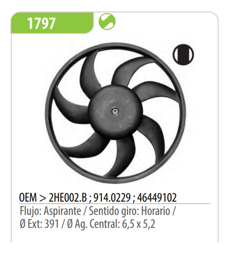Paleta De Ventilador Omer Fiat Palio Siena 1.7 Td Con Aire