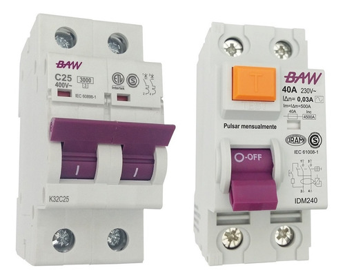 Combo Instalación Termica 32a + Disyuntor 40a Bipolar Baw