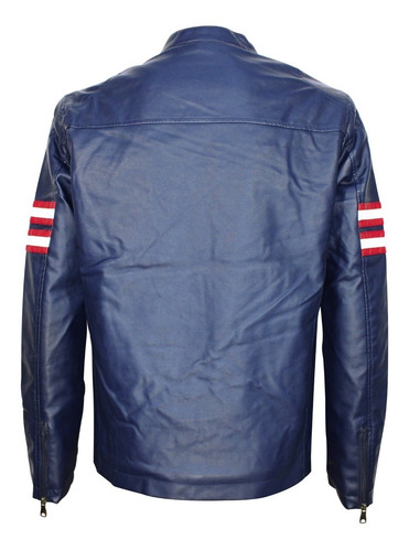 Imagen 4 de 8 de Chamarra Roosevelt Biker Vini Piel Slim Fit Super Calidad