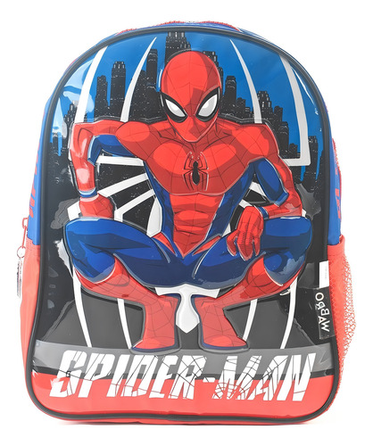 Mochila Espalda Spiderman Hombre Araña Crime Fighter Azul 12