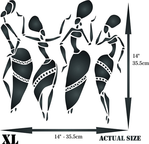 Plantilla De Bailarinas Africanas, 14 X 14 Pulgadas Xl ...