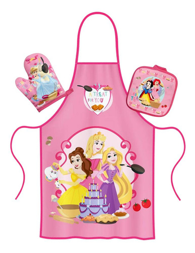 Set Delantal De Chef 3 Piezas Princesas Disney