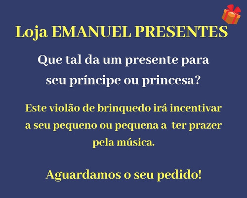 Mini Violão Madeira Infantil Semi Profissional Cordas Em Aço