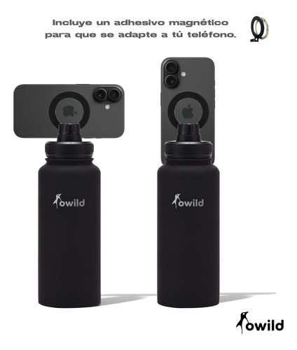 Botella Magnetica Termica Owild 1000 Ml + Tapa Y Magsafe