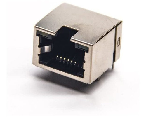 30 Conector Rj45 8p8c Angulo Derecho Orificio Pasante Led