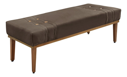 Kit Recamier E Cabeceira Santorini Spz 195cm King Veludo Cor Marrom-2012