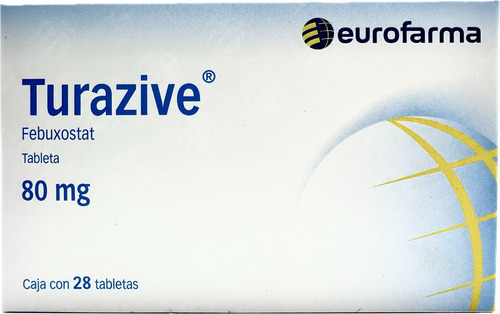 Turazive (febuxostat) 80 Mg. Caja Con 28 Tabletas. Eurofarma