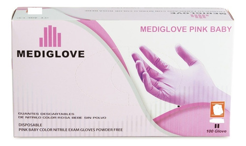 Mediglove Guantes Descatables Nitrilo Pink Baby Por 100 Und Talle S