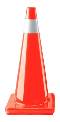 Cono De Pvc Naranja 70 Cm - 2 Linea Reflectiva Unidad