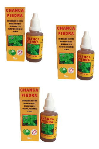 Chanca Piedra Gotas  Calculos - Piedras - Arenilla Pack 3 Fr