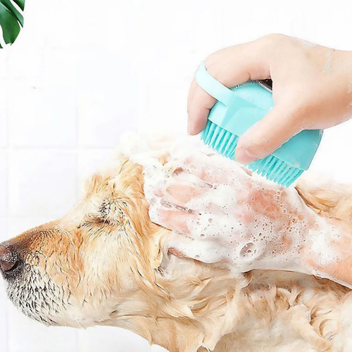 Set De Cepillo Para Bañar Perro + Par De Guantes Mágicos