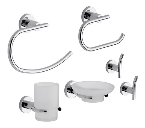 Accesorios Baño Kit Set Juego Piazza Sensus 6 Piezas Negro