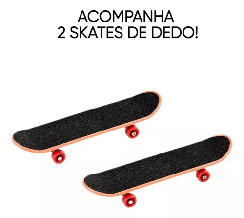 Fingerboard Skatepark Skate De Dedo Com Rampa e Peças De Montagem