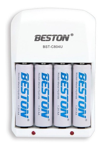 Pilas Bateria Beston Aaa Recargables 1100 Mah X 4 + Cargador