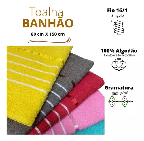 Juego de 4 toallas de baño reforzadas de tamaño grande (80 x 1,50 cm)