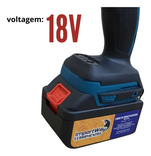 Chave De Impacto Sem Fio Bivolt Com 2 Baterias 18v Forte