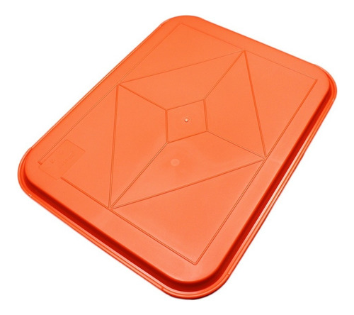 Juego 6 Charolas Rectangular Cafetería Antiderrapante 45x35 Color Naranja