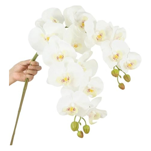 2 Piezas Tallos De Orquídea Flores Artificiales Phalaenopsis