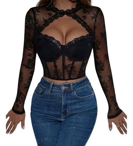 Corset Top Tendencia Shein Encaje Importado Bustier