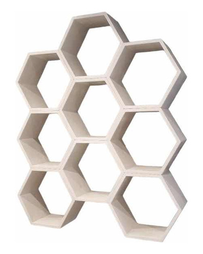 Repisas Hexagonales Flotantes Minimalistas  Blancas 9 Piezas