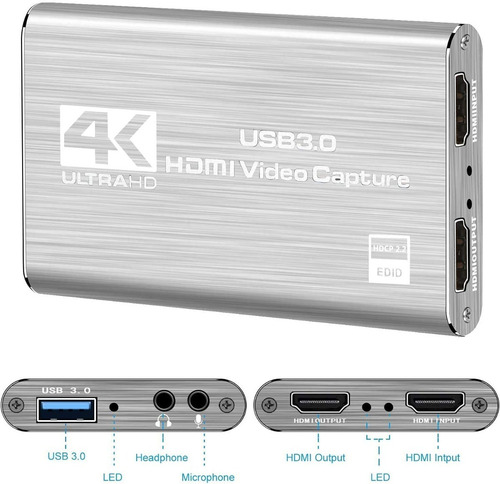 Imagen 2 de 6 de Capturador De Pantalla Usb 3.0 A Hdmi 4k Transmision En Vivo