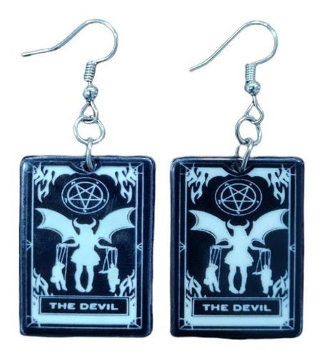 Aros Pendientes Satanicos Diablo Baphomet Cartas Tarot Bruja