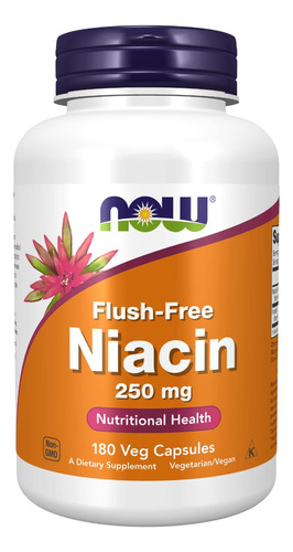 Niacin 250 Mg Flush Free 180 Capsulas