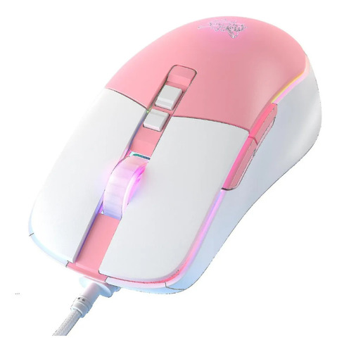 Mouse Gamer Onikuma Cw916 Rgb, 7 Botones 6 Niveles De Dpi Color Rosa